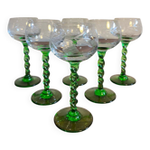Verre à vin Alsace bas Rhin pied verre tourné et ciselé