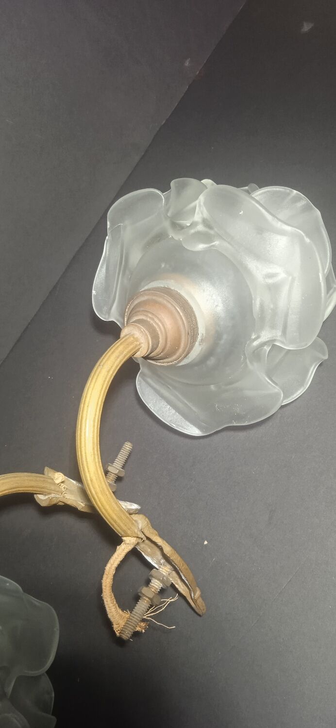 Vintage glass flower wall lamps