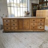 XXL solid oak counter sideboard
