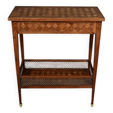 Mahogany marquetry coffee table, Louis XVI style – 1920