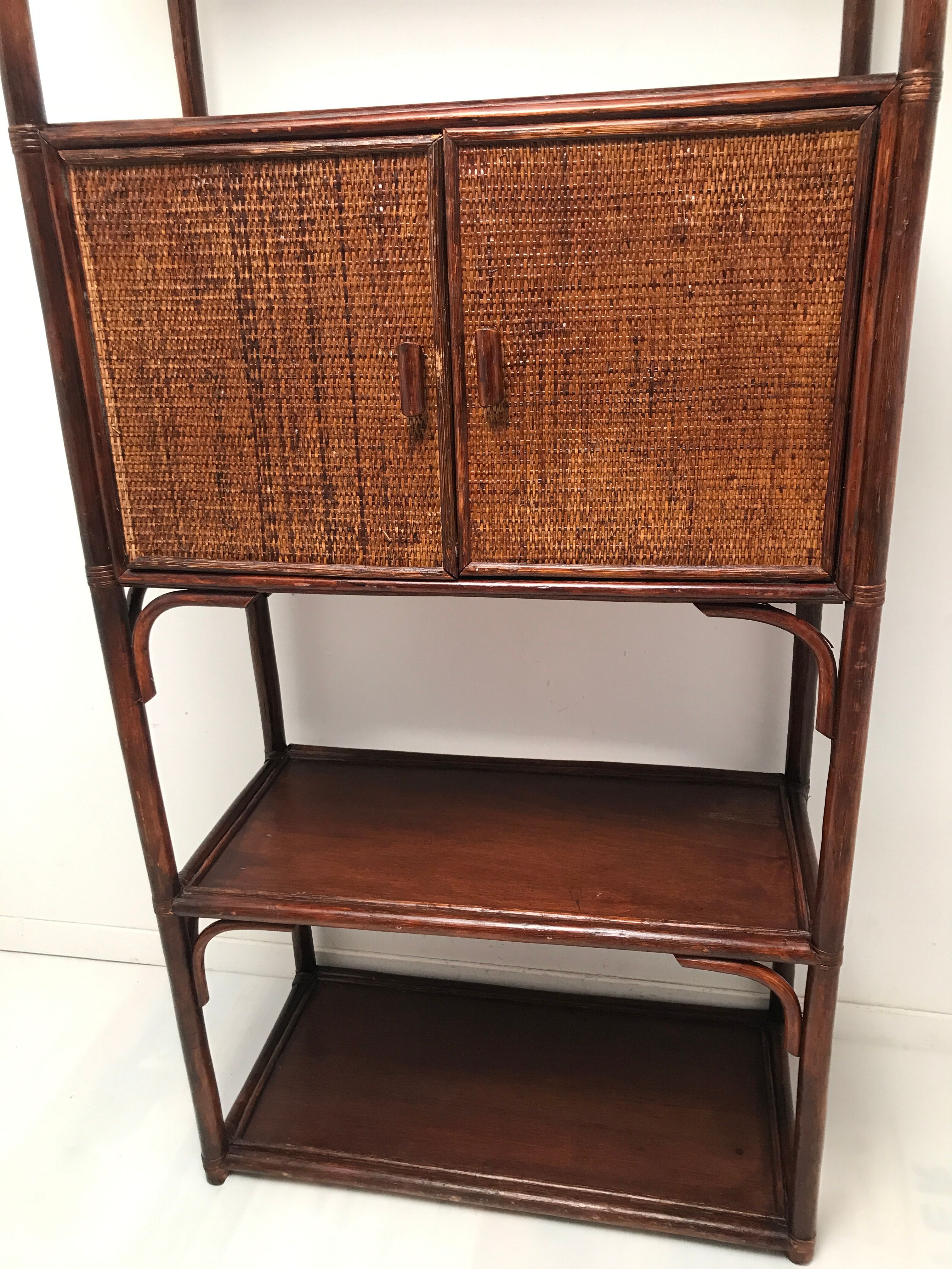 Library Vintage bamboo shelf colonial style