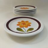 6 plates in vintage Italian earthenware 1970