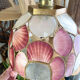 Mother-of-pearl and vintage brass pendant lamp