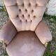 Beige velvet toad armchair