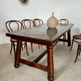 Old brutalist farm table designed by George Robert in pine from the 70s