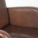 Set of 6  dining chairs/side chairs with armrests made of cow leather