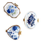 Trio of porcelain pillboxes