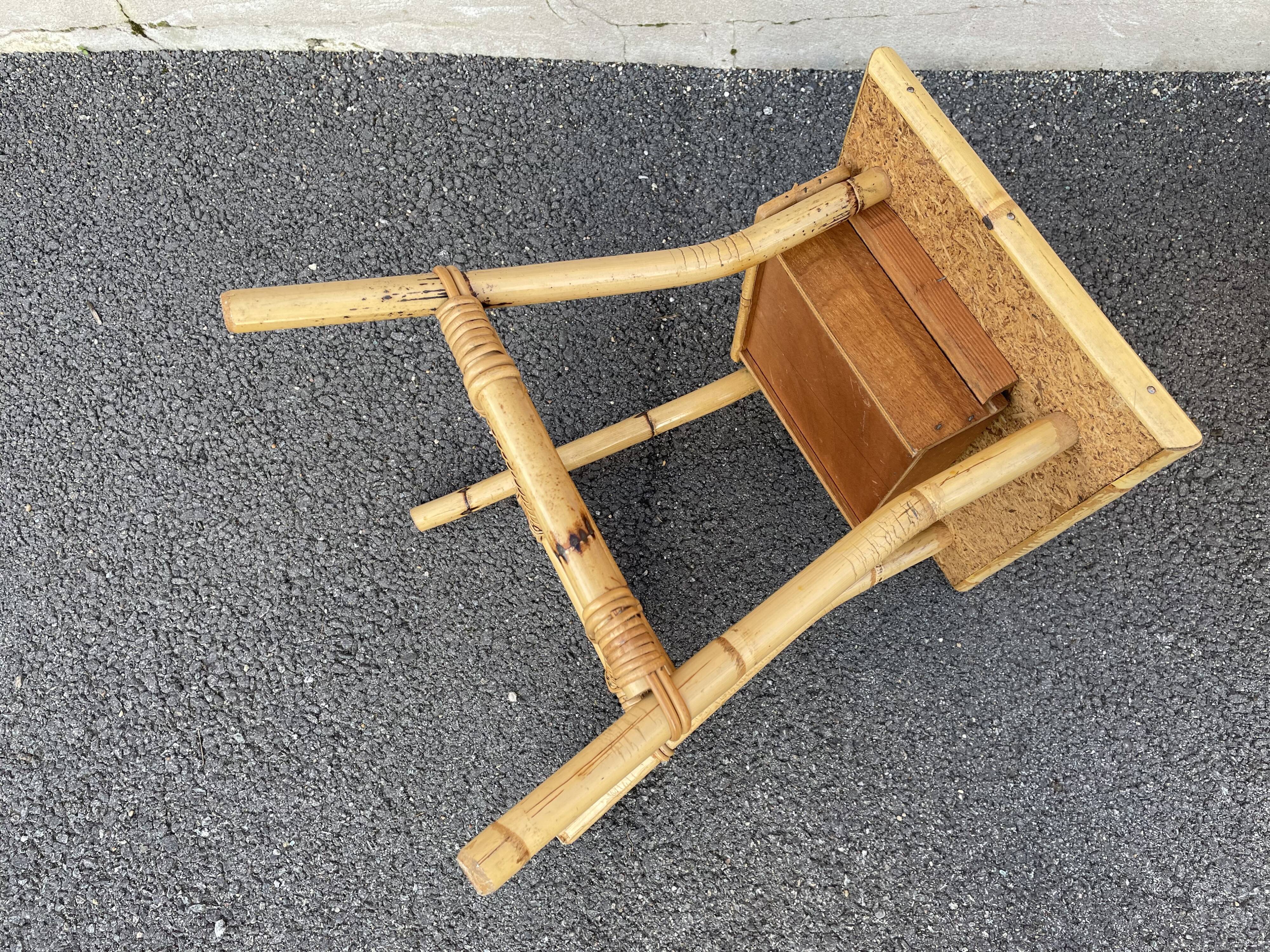 Rattan bedside and bamboo