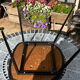 Low black leatherette stool from the 60s/70s