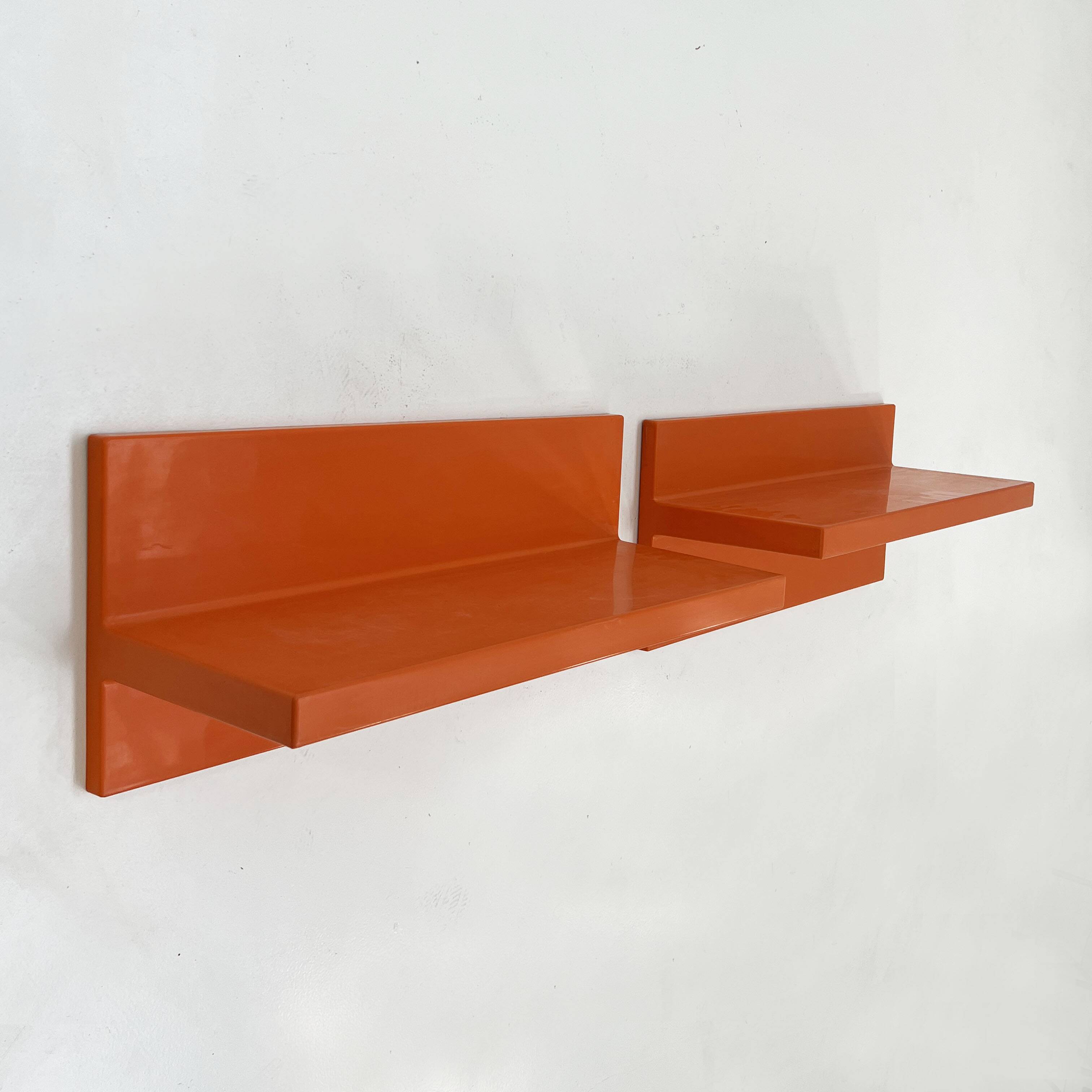 Paire d'étagères oranges par Marcello Siard pour Kartell, 1970