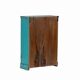 Vintage blue wall display case old teak patina and original piece india
