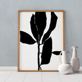 Botanical illustration in black, 50x70