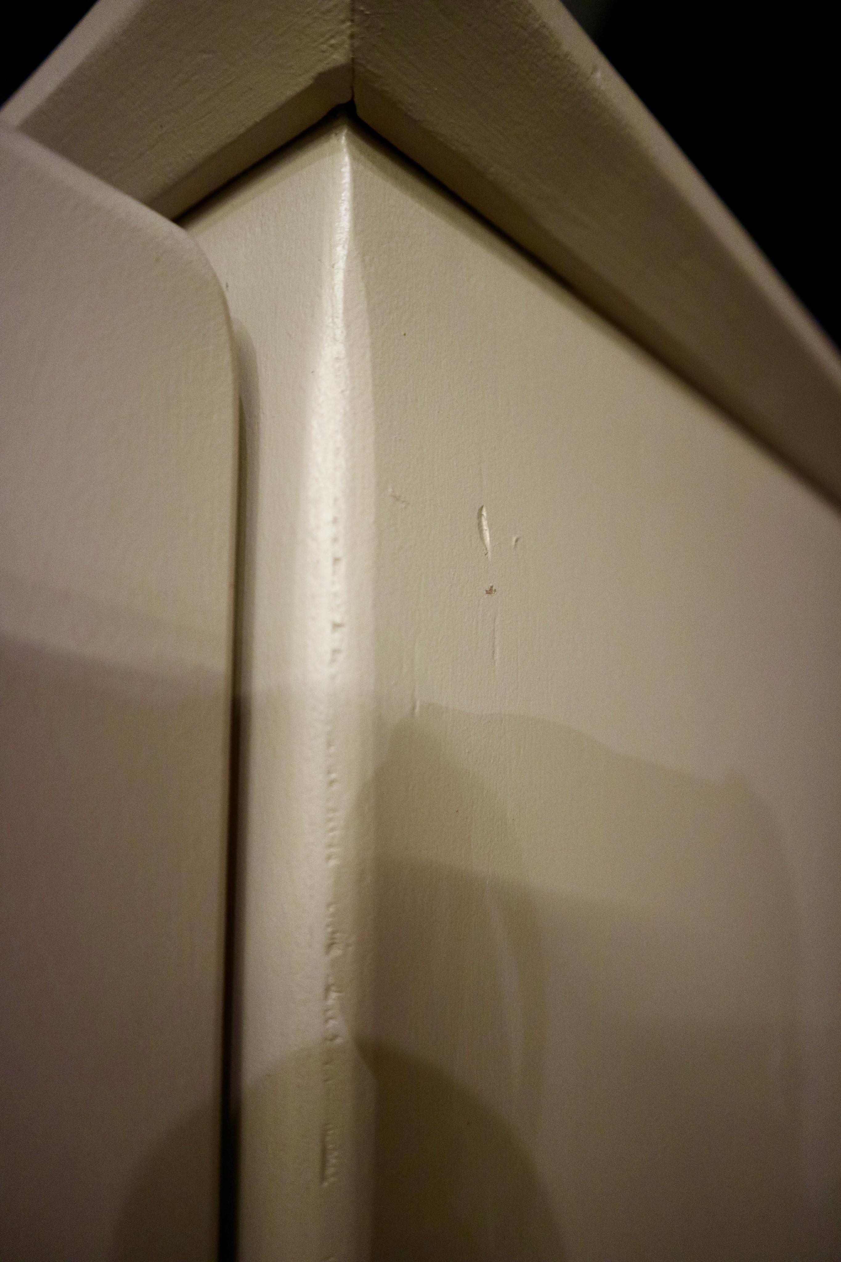 Restored parisian ivory, emerald green cabinet