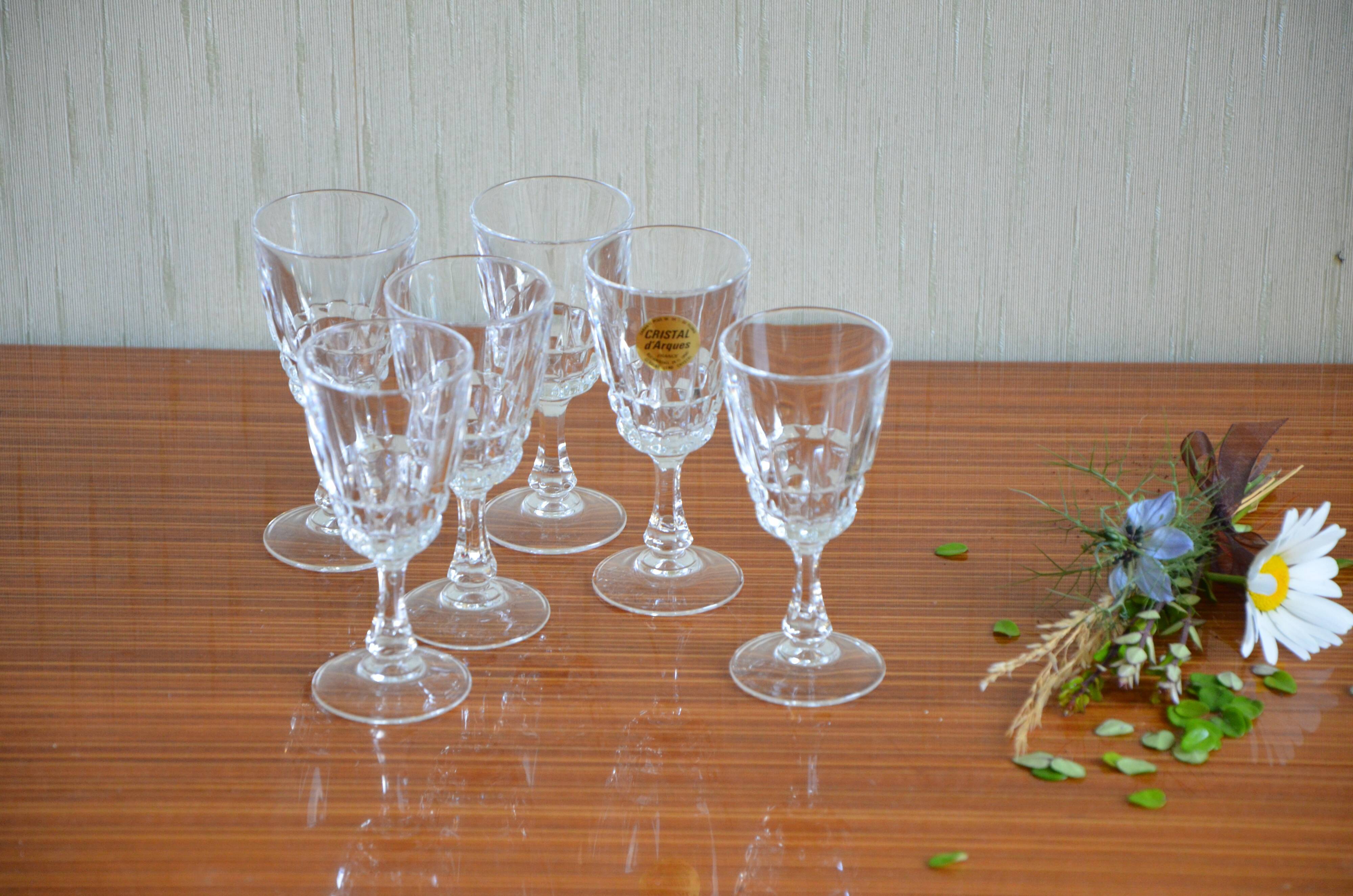 Set of 6 Arques crystal glasses