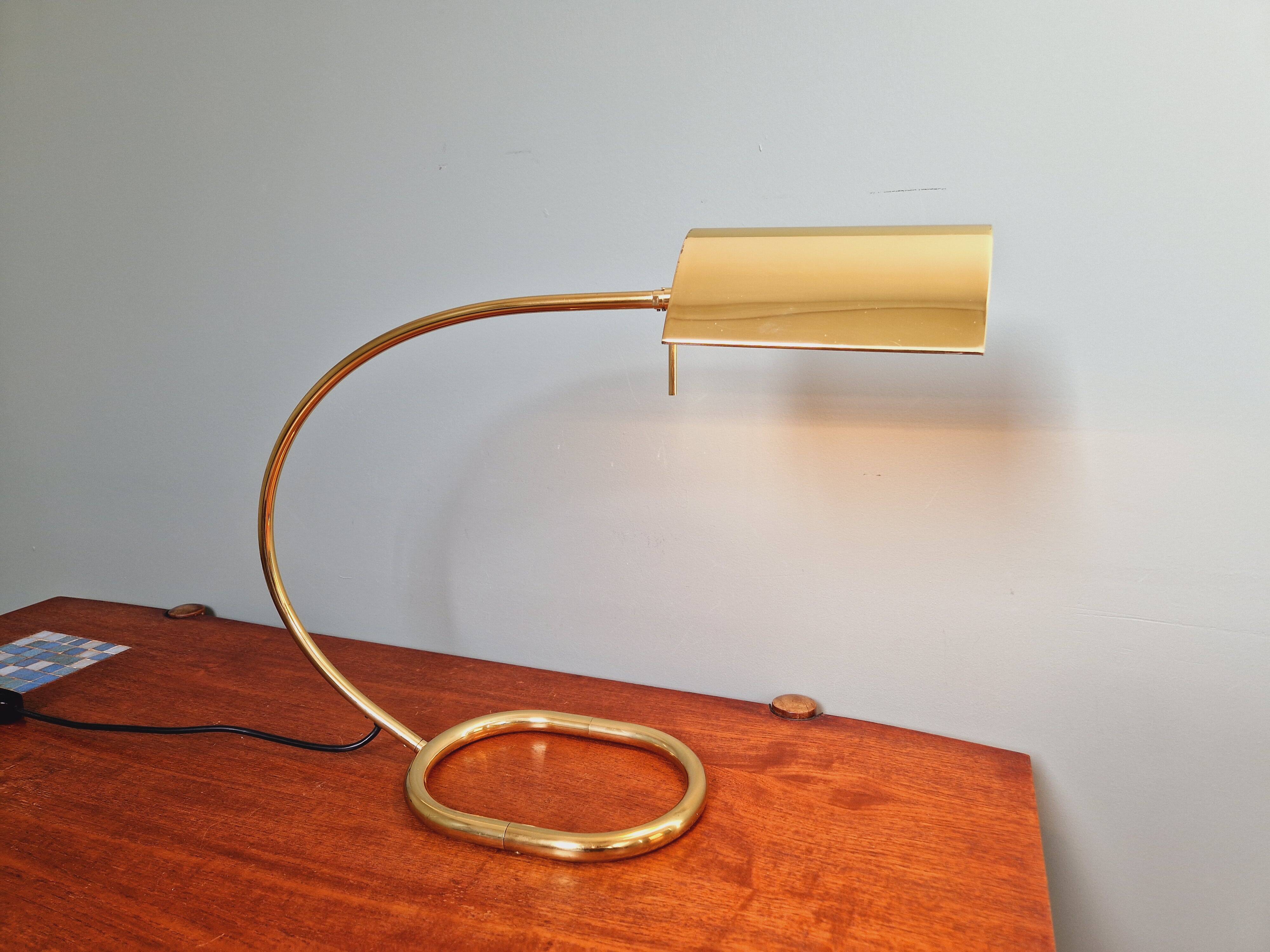 Grande lampe de bureau en laiton, Cosack Leuchten, années 70