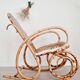 Cane rocking chair and upholstered seat