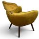 Vintage pair of mustard velvet armchairs from the 20th century.