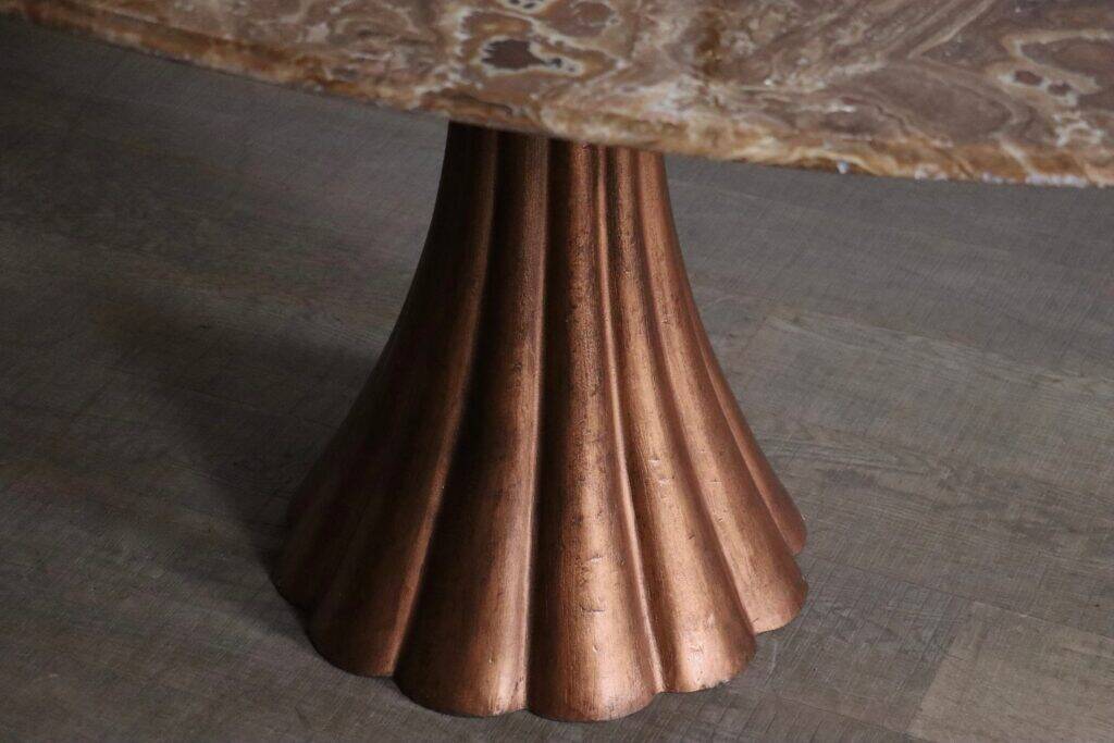 Oval onyx marble dining table by Angelo Mangiarotti, Italy, 1970s