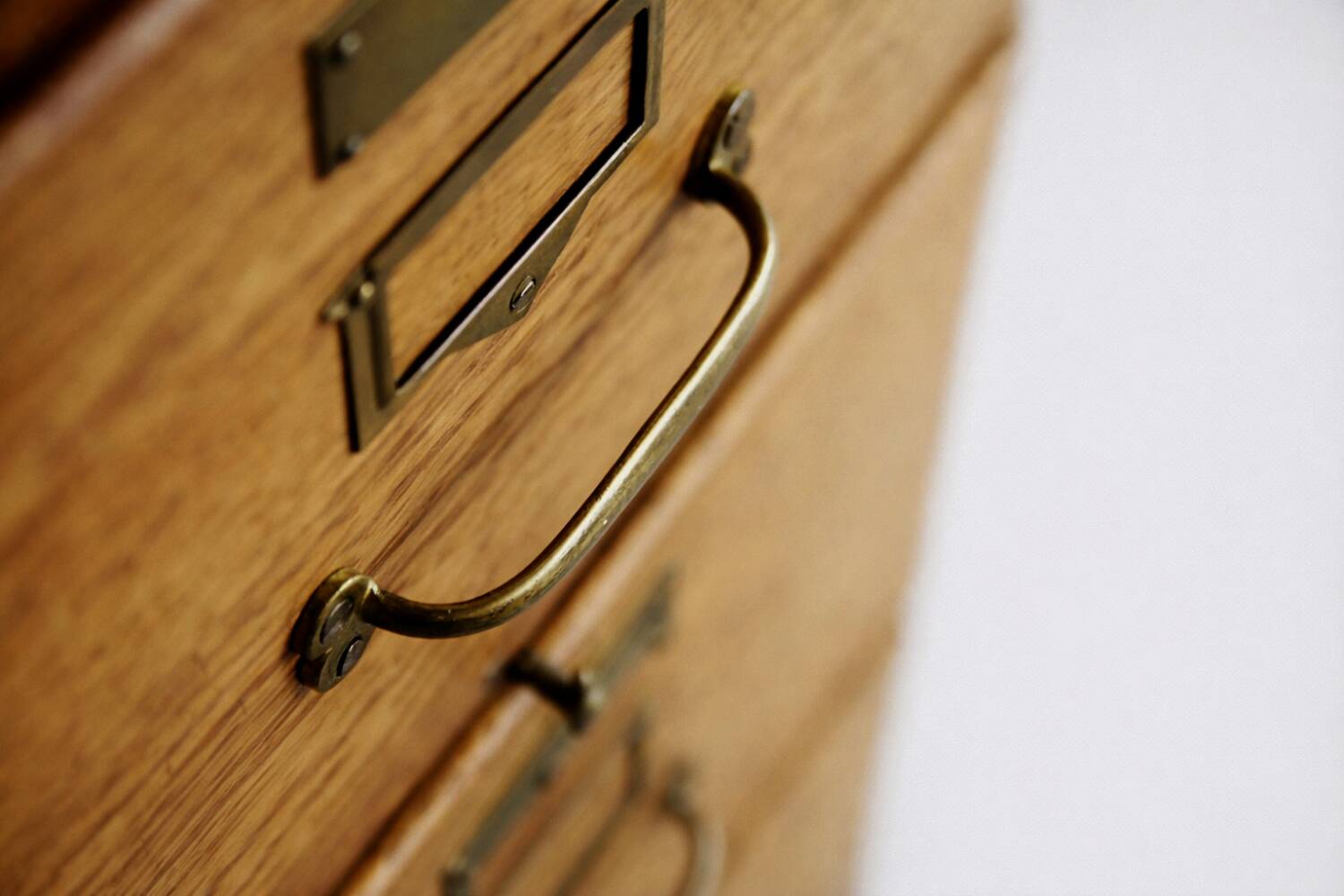 Vintage Industrial English Oak Filing Cabinet with Drawers, 1920s