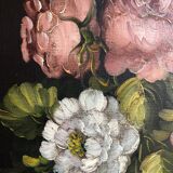 Oil on canvas painting of flowers