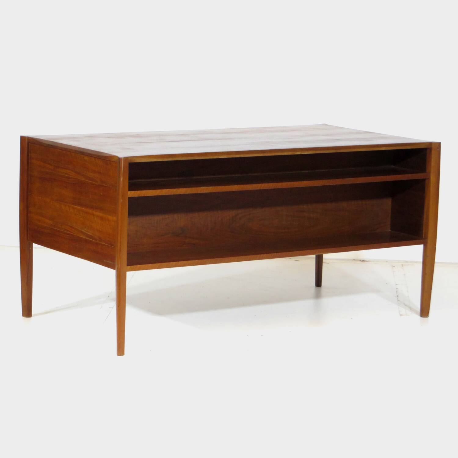 Vintage Mid-Century Modern Walnut Executive Desk by Wilhelm Renz