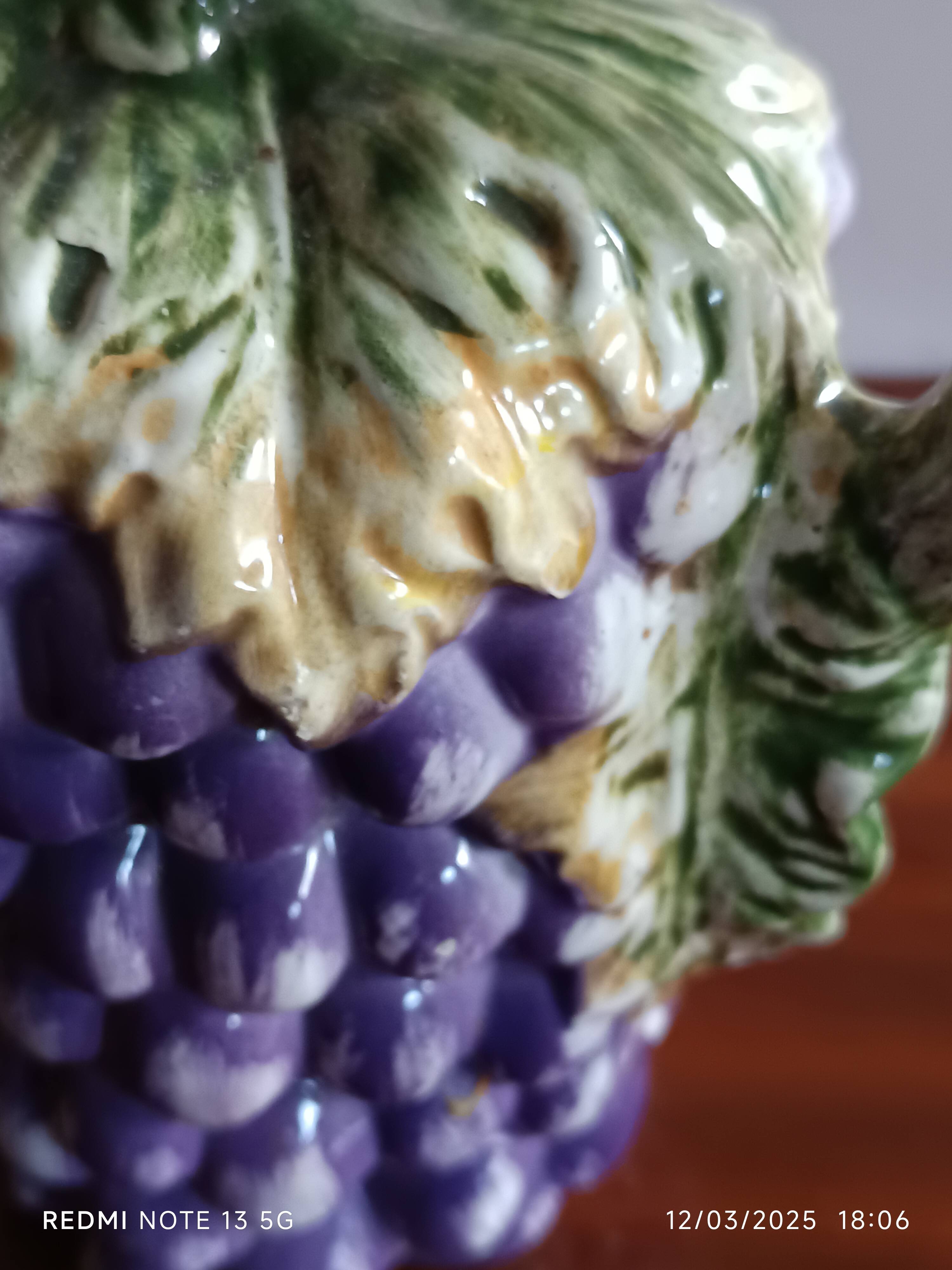 Antique grape-shaped slip pitcher