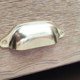 Old three-drawer chest of drawers in raw oak