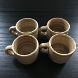 Set of 4 beige stoneware cups