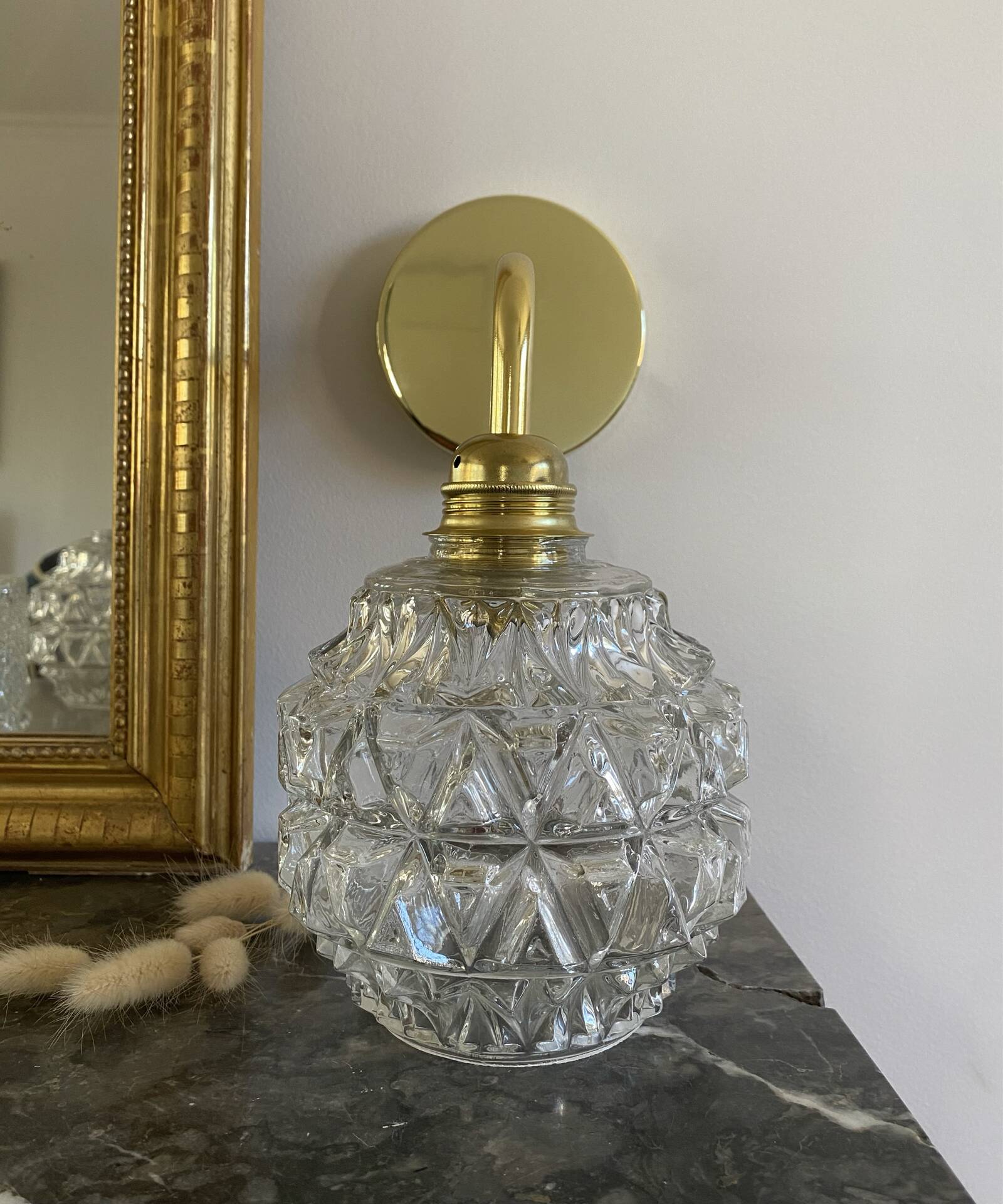Pair of vintage globe wall sconces