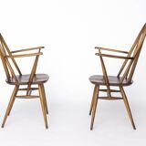 Set of 6 Ercol Quaker Windsor Dining Chairs | 1960s British Mid-Century Mod