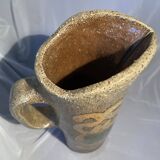 Vintage earthenware pitcher years 50/60 signed jc monange