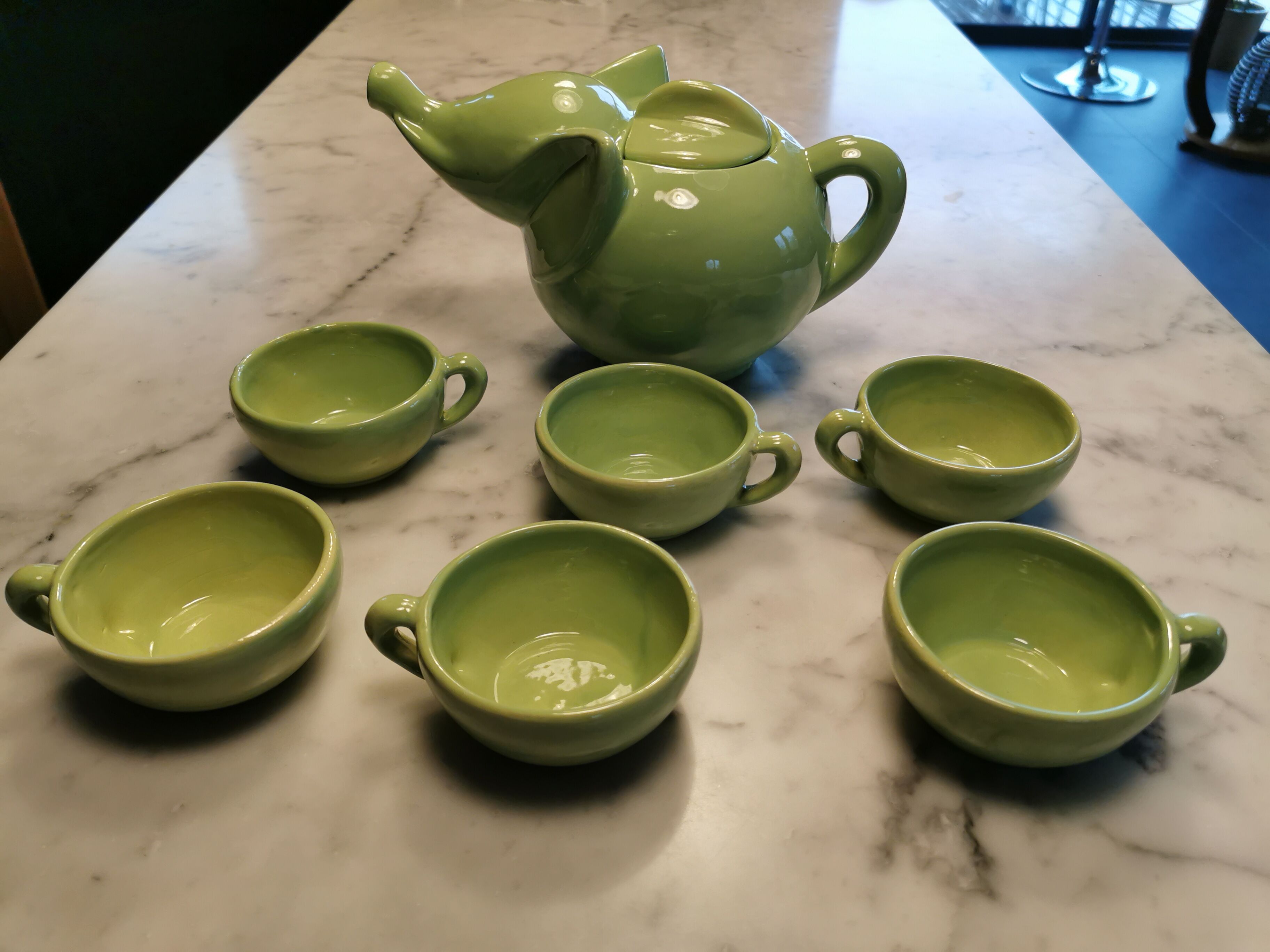 Craft ceramic tea service animal decoration