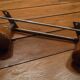 Patère double métal chromé et bois vintage 60s