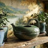 Glazed stoneware jug/pourer/watering can, vintage La Borne craftsmanship.