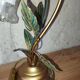 Lampe fleur vintage en laiton et verre