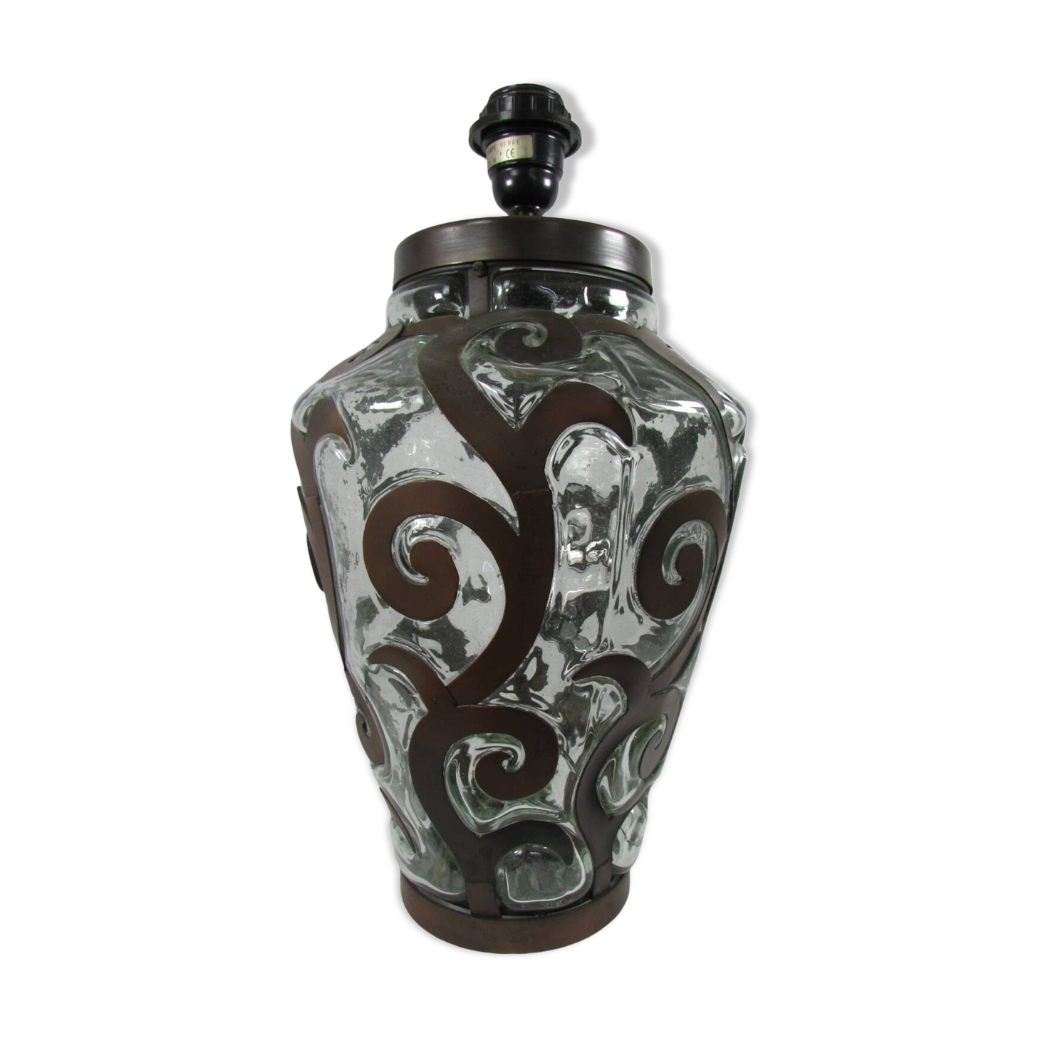 Living room lamp, wrought iron and blown glass