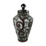 Lampe de salon, fer forgé et verre soufflé