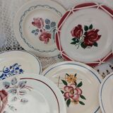 13 mismatched antique dessert plates