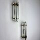 Pair of Venini half-moon wall lights – cut crystal glass & brass, Italy 1970s
