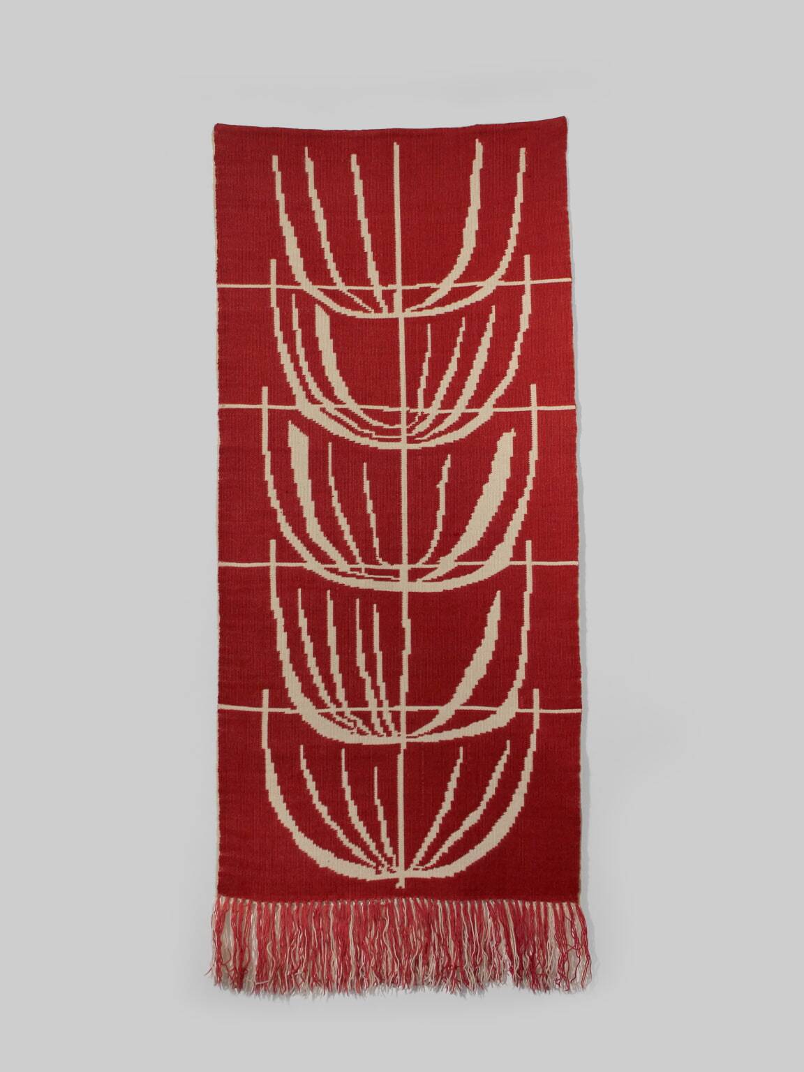 Tapisserie murale en laine rouge à motifs abstraits de la nature 72 x 180 cm