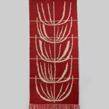 Tapisserie murale en laine rouge à motifs abstraits de la nature 72 x 180 cm