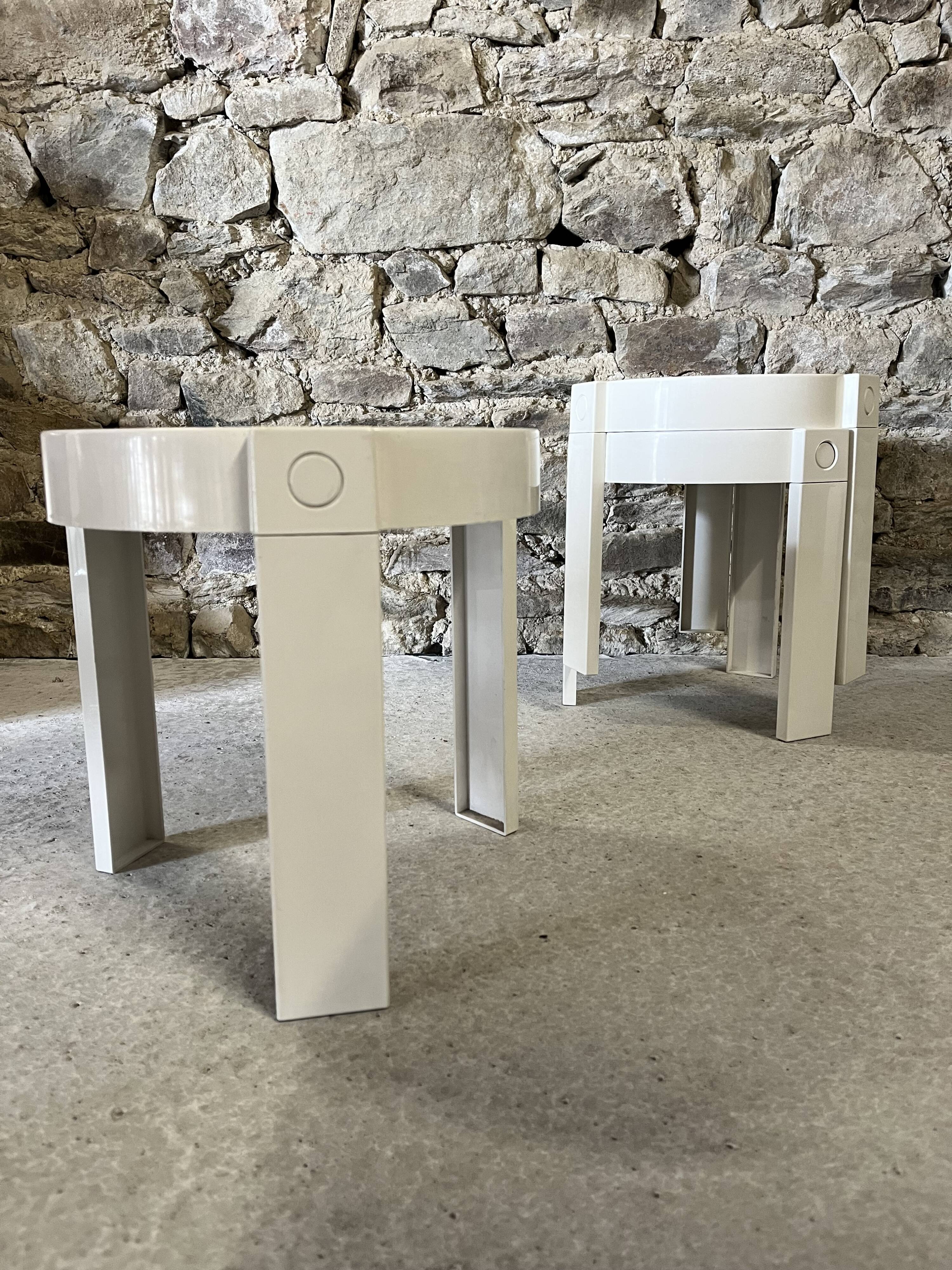 Trio of coffee tables / sofa ends FLAIR for Prisunic 1970