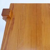 Vintage Brutalist solid pine coffee table from the 70s
