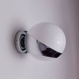 SPACE-AGE WALL LIGHT BY MARCA SL, WHITE OPALINE, SPAIN,