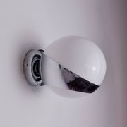 SPACE-AGE WALL LIGHT BY MARCA SL, WHITE OPALINE, SPAIN,