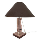 Mid-century Moden Italian Plexiglass and Silver Table Lamp, 1970s