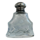 Perfume bottle, salt, silver, engraved glass, 1908, English silver hallmarks