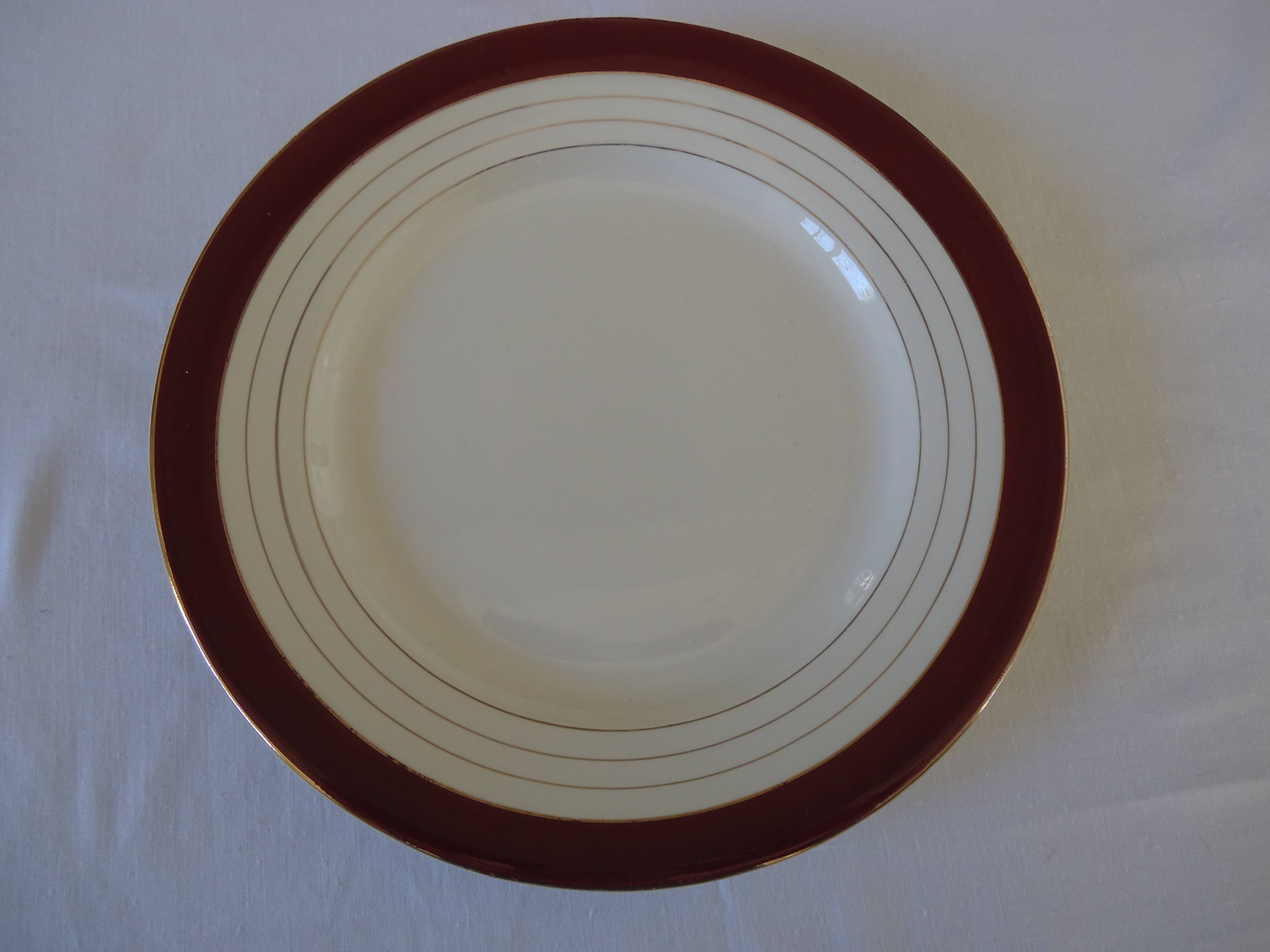 Digoin sarreguemines opaque porcelain dinner plates, pasteur pattern