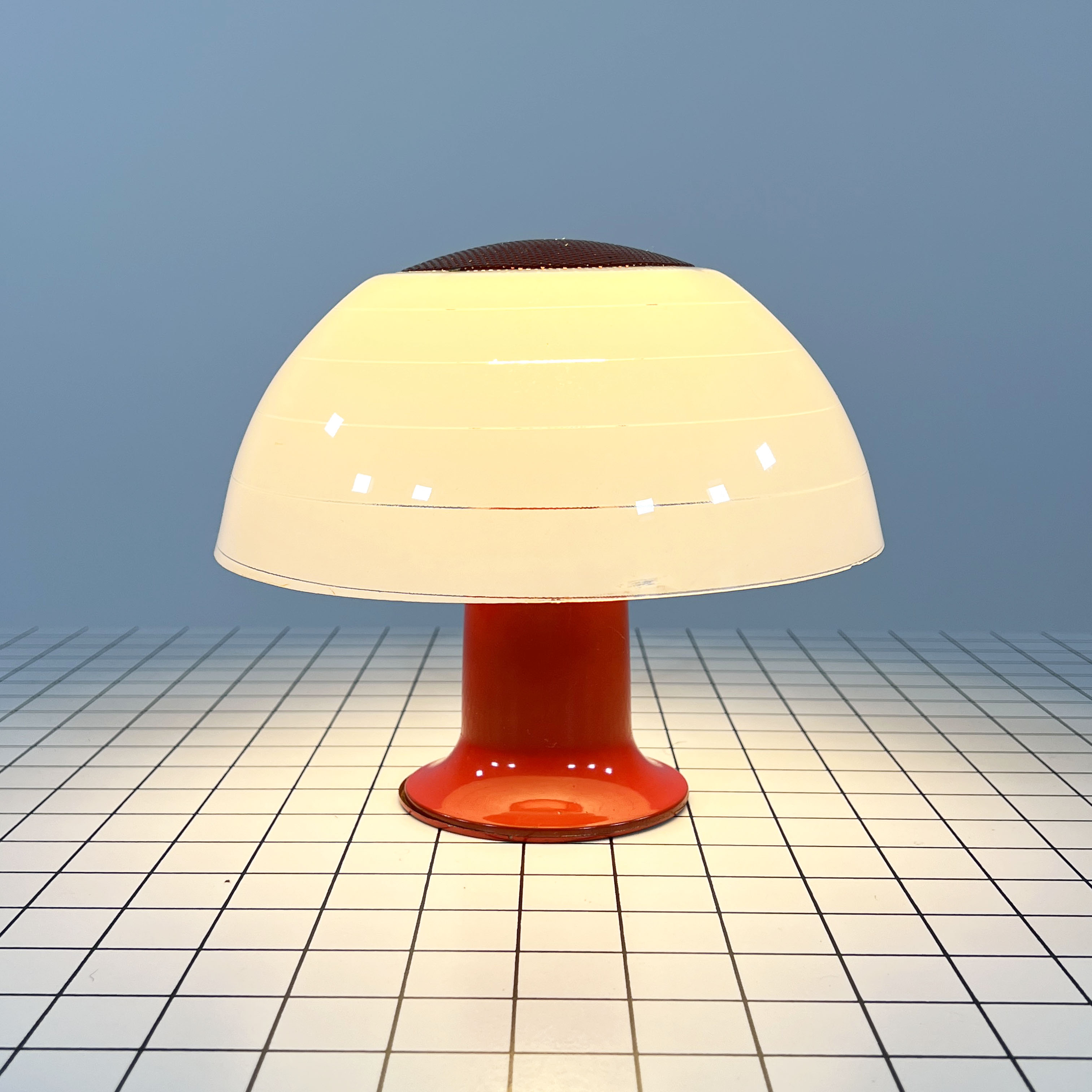 Orange mushroom table lamp, 1970