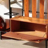 Vestiaire d’entrée vintage – Meuble à patères, miroir et rangements